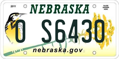 NE license plate 0S6430
