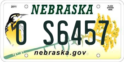 NE license plate 0S6457