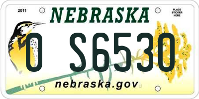 NE license plate 0S6530