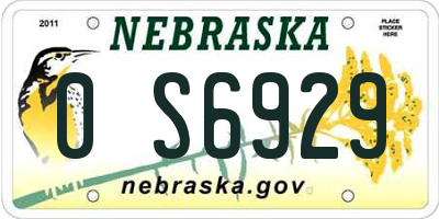 NE license plate 0S6929