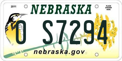 NE license plate 0S7294