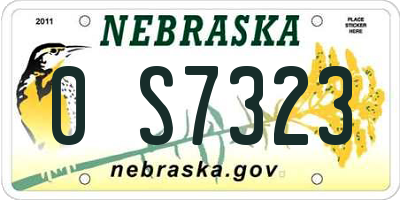 NE license plate 0S7323