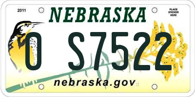 NE license plate 0S7522