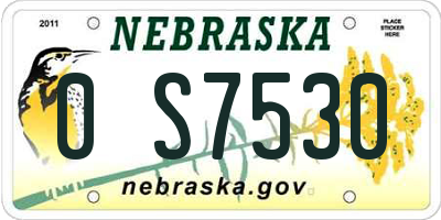NE license plate 0S7530