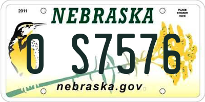 NE license plate 0S7576