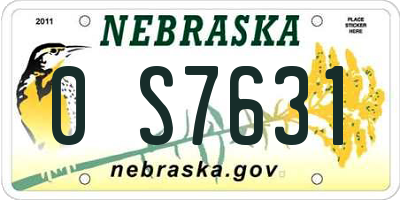 NE license plate 0S7631