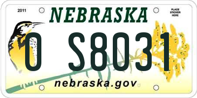 NE license plate 0S8031