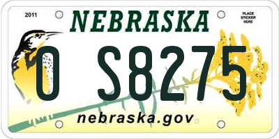 NE license plate 0S8275