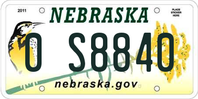 NE license plate 0S8840