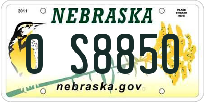 NE license plate 0S8850