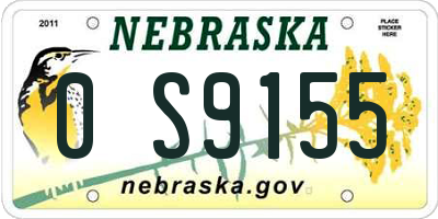NE license plate 0S9155