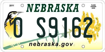 NE license plate 0S9162