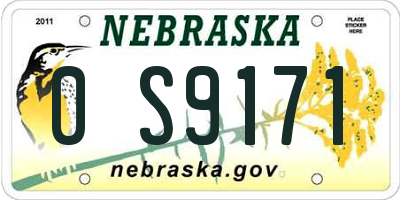 NE license plate 0S9171