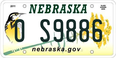 NE license plate 0S9886