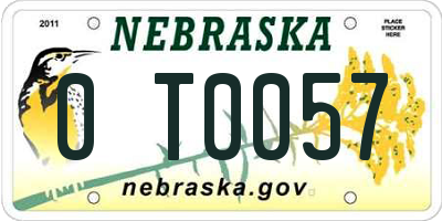 NE license plate 0T0057