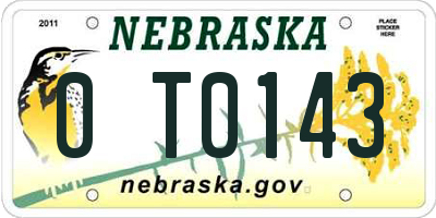 NE license plate 0T0143