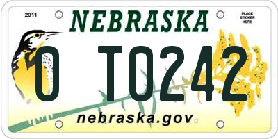 NE license plate 0T0242
