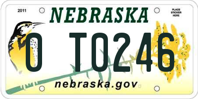 NE license plate 0T0246