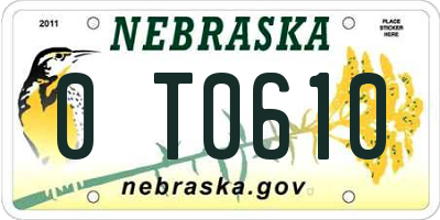 NE license plate 0T0610