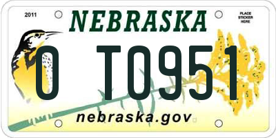 NE license plate 0T0951