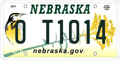 NE license plate 0T1014