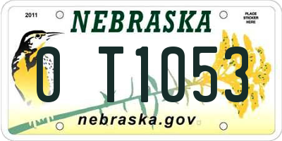 NE license plate 0T1053