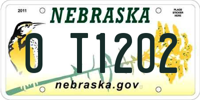 NE license plate 0T1202