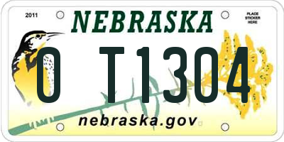 NE license plate 0T1304