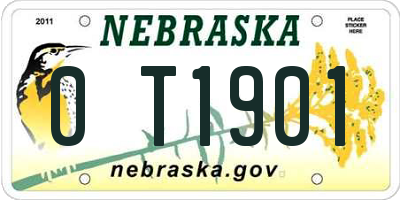 NE license plate 0T1901