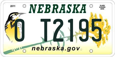 NE license plate 0T2195
