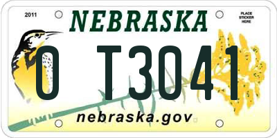 NE license plate 0T3041