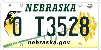 NE license plate 0T3528