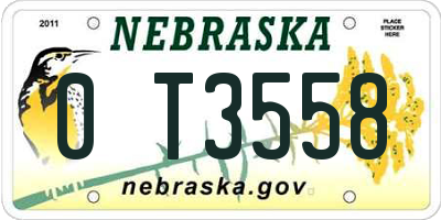 NE license plate 0T3558