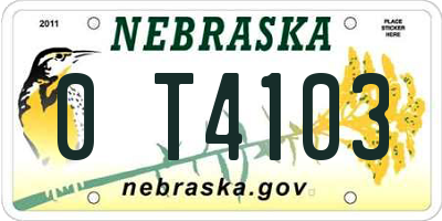 NE license plate 0T4103