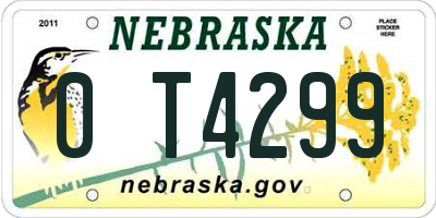 NE license plate 0T4299
