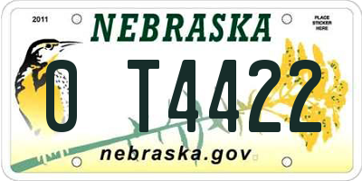 NE license plate 0T4422