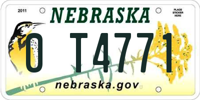 NE license plate 0T4771