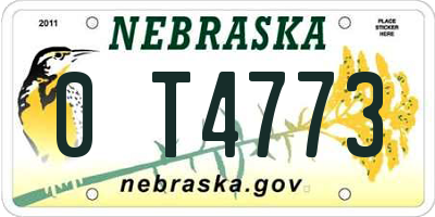 NE license plate 0T4773