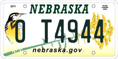 NE license plate 0T4944