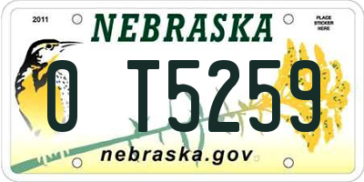 NE license plate 0T5259