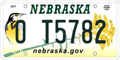 NE license plate 0T5782