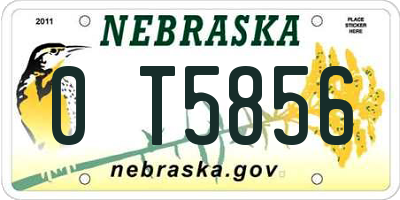 NE license plate 0T5856