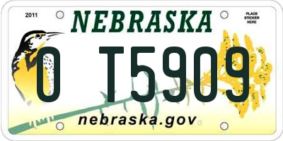 NE license plate 0T5909