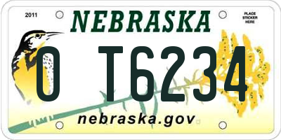 NE license plate 0T6234