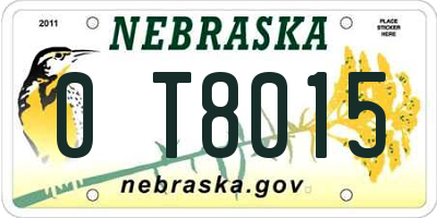 NE license plate 0T8015