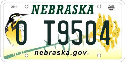 NE license plate 0T9504