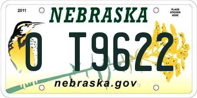 NE license plate 0T9622