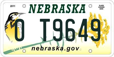 NE license plate 0T9649