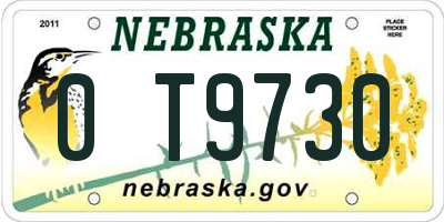 NE license plate 0T9730