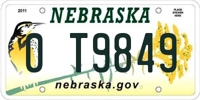NE license plate 0T9849
